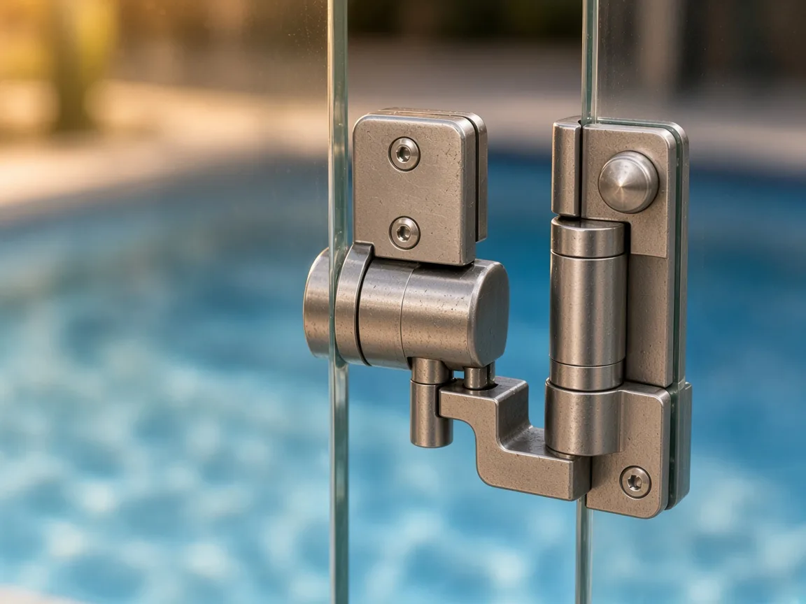 Self-closing pool fence gate latch, style example for compliance upgrades